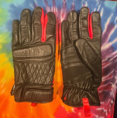 Ellaspede мотоцикла бронированные дорожные перчатки из черной кожи размер средний - Изображение 1 из 4
