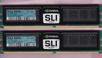 2GB 2x1GB OCZ OCZ2N800SR2GK DDR2-800 PC2-6400 NVIDIA SLI READY Memory Kit Gamer - Image 1 of 2