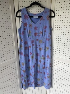 VTG Fresh Produce Cotton V-Neck Sundress Sleeveless Tank Periwinkle Floral Small - Bild 1 von 5