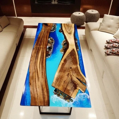 Epoxy Table Top, River Wooden Table, Custom Made Table, Home Decor Tables tops - Image 1 of 4