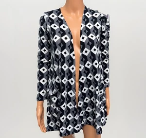 LuLaRoe Womens Cardigan S Black White Gray Geometric Open Front Long Sleeve NWT - Picture 1 of 12