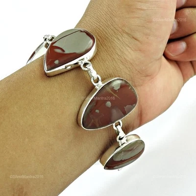 Birne Jaspis Stein Blende Kette Weihnachtsgeschenk Wife Art Déco Armband Massiv - Bild 1 von 4