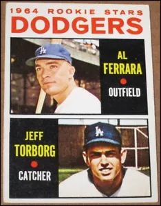 1964 Topps Los Angeles Dodgers Rookie Stars Al Ferrara Jeff Torborg Card #337 VG - Picture 1 of 5
