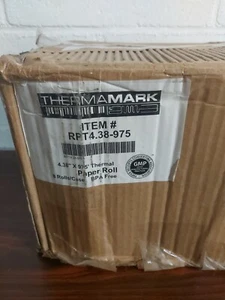 ThermaMark RPT4.38-975 Receipt Paper, Thermal, 4.38" X 975', 1" Core, 6" 8 Rolls - Picture 1 of 3