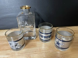 Dallas Cowboys Legacy Decanter With NO Lid & 3 Glasses - Picture 1 of 3