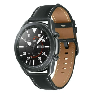 Samsung Galaxy Watch3 - 45mm Mystic Black - Black Leather - LTE (Unlocked) - (A) - Picture 1 of 3
