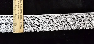 Vintage/Antique, White, Cotton Leavers Lace, 10 Yards - Picture 1 of 1