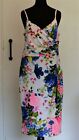 New Look Colourful, Strappy, Knee Length Floral Stretchy Sun Dress. Uk 12, Eu 40