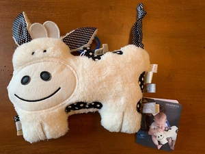 Demdaco Cow Activity Plush with Rattle Tags Crinkles Textures Baby Toy Lovey NEW - Picture 1 of 8