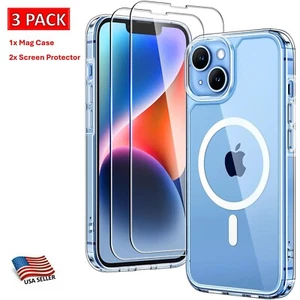 Case Shockproof Mag Cover + Screen Protector For iPhone 16 15 14 13 12 Pro Max - Picture 1 of 7