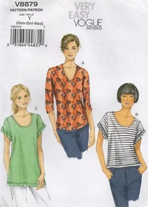 Vogue Schnittmuster 8879 sehr einfach Top T-Shirt für Strickstoffe Twist Gr. 4 - 14 - Bild 1 von 17