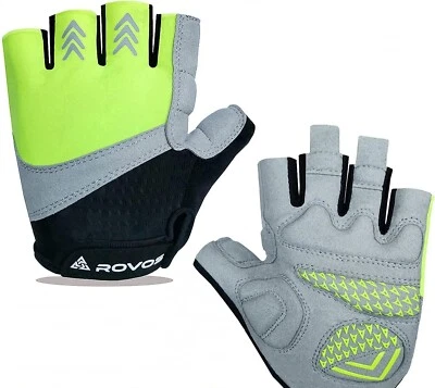 Guantes Rovos Unisex Medio Dedo Acolchados Transpirables Ciclismo Levantamiento de Pesas Remo Etc. Foto 1 de 4