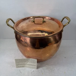 NOS RUFFONI großer Suppentopf aus gehämmertem Kupfer 14 Quart + Deckel Made in Italy - Bild 1 von 10