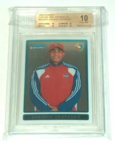 Yoenis Cespedes Oakland A's 2009 Topps Bowman Chrome BCW 49 Prospect Card BGS 10 - Foto 1 di 3