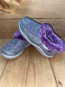 KAMIK Toddler Slippers Cozy Cabin S2 Gray Purple Slip On Slipper Size 7
