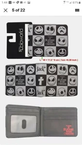 Nightmare Before Christmas Jack Expression Scattered Bi-Fold Wallet - Picture 1 of 5