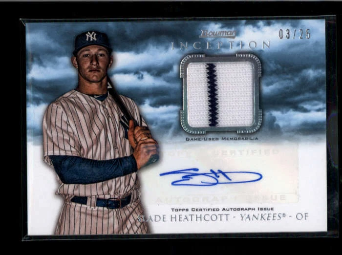 SLADE HEATHCOTT 2013 BOWMAN INCEPTION ROOKIE JERSEY AUTOGRAPH AUTO #03/25 AH9001 - Image 1 of 1