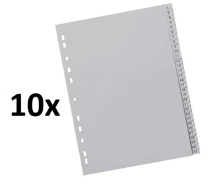 10 x Maxi Register Trennblätter Zahlenregister A4 Übergröße grau 1-31 - Bild 1 von 1