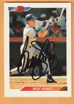 Billy Ashley Los Angeles Dodgers AUTO Signed 1992 Bowman Belleville Michigan - Image 1 of 2