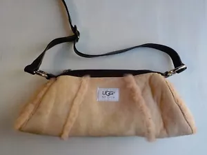 Piccola borsa a tracolla UGG Australia cinturino regolabile shearling beige/marrone - Foto 1 di 4