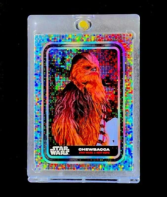CHEWBACCA RARE DISCO REFRACTOR HOLO SPARKLE FOIL SP Topps Star Wars Insert Card - Image 1 of 4