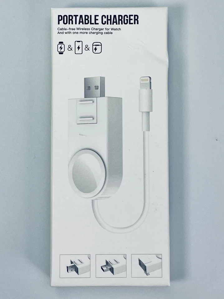 🆕 2 in 1 Portable Magnetic Charger For Apple Watch Series 1 2 3 4 iPhone USB - Image 1 of 4