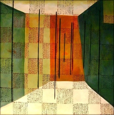 Pintura al óleo pintada a mano Paul Klee's Chase 1931 calidad repro 36x36 pulgadas Foto 1 de 2