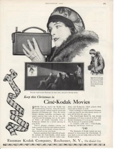 Anuncio impreso vintage 1926 cámara cine Kodak películas Kodascope Navidad - Imagen 1 de 1