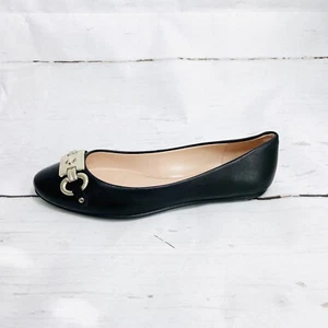 Zapatos Kate Spade Payton para mujer 6B negros de ballet planos de cuero adornados en plata - Imagen 1 de 11