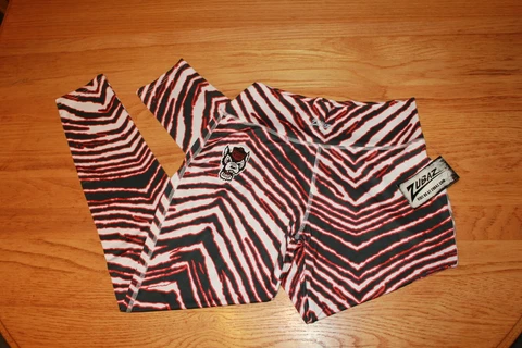 Zubaz Womens Large Leggings NC State Wolfpack Zebra NWT Cover