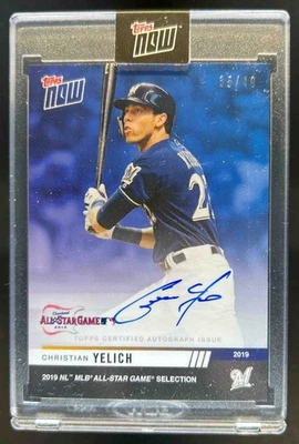 2019 Topps Now Christian Yelich All Star Team Auto #/49 Brewers - Image 1 of 2
