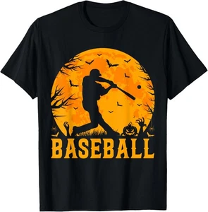Baseballspieler Halloween Spooky Baseball Liebhaber Halloween T-Shirt - Bild 1 von 3