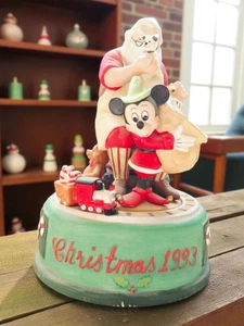 Vintage Mickey Mouse 1993 Santa Music Box “We Wish You A Merry  Christmas” - Picture 1 of 13