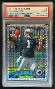 2011 Topps Chrome Cam Newton RC Xfractors Rookie #1 Panthers PSA 9 - Foto 1 di 2