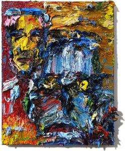 OIL█PAINTING VINTAGE IMPRESSIONIST ART█SIGNED ABSTRACT ORIGINAL PORTRAIT URBAN - Picture 1 of 20