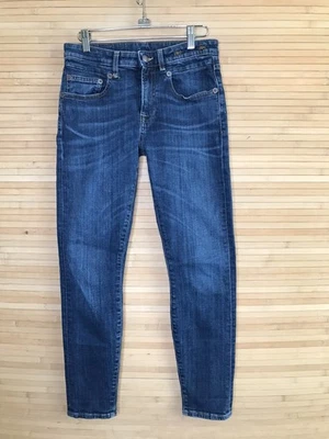 Jeans feminino R13 menino skinny stretch cintura média azul índigo norte tamanho 26 - Imagem 1 de 4