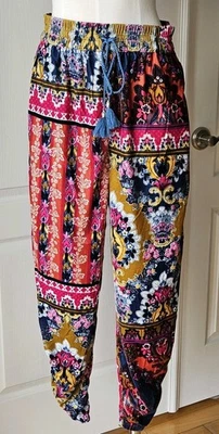 Pantalones de Dormir Anthropologie Talla XS Zadie Terciopelo Victoriano Patchwork Boho Foto 1 de 4