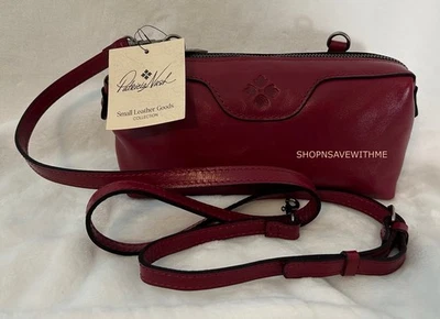 Bolso sin asas convertible de cuero magenta Patricia Nash Joliet nuevo con etiquetas Foto 1 de 4