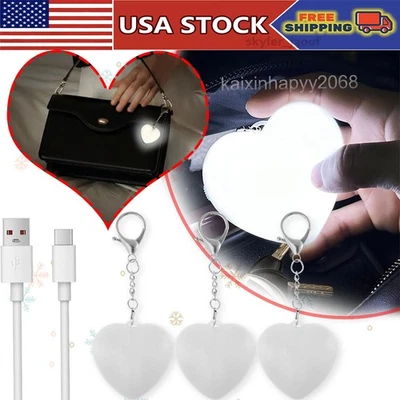 GENERIC 1/3/5Pcs Tote Bag Touch Sensing Light - Mini Heart USB Rechargeable LED Bag Lamp