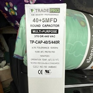 NEW Tradepro TP-CAP-40/5/440r 40+5 Mfd 370/440 Volt Round Run Capacitor - Picture 1 of 2
