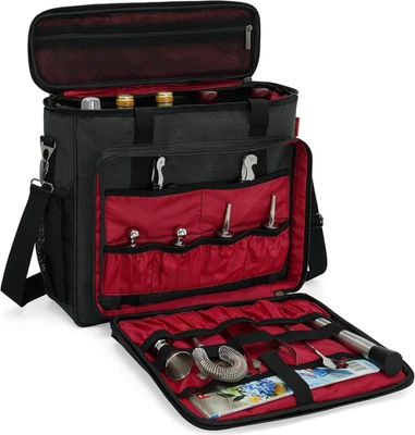 Bartender Bag, Bartender Kit Travel Bag for Cocktail Shaker Set, Portable Carryi - Image 1 of 4