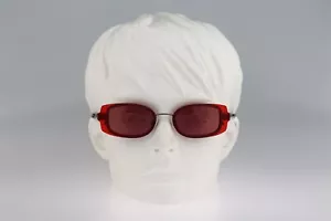 Giorgio Armani 1505 1192 64, Vintage 90s double rim red rectangle sunglasses NOS - Picture 1 of 10