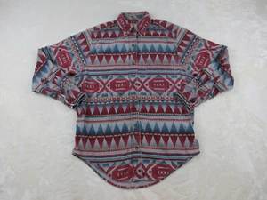 Camisa DE COLECCIÓN LL Bean Mujer Gris Medio Rojo Azteca Abotonada Informal EE. UU. Damas* - Imagen 1 de 13