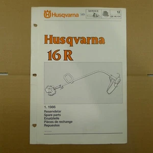 OEM Husqvarna 16R Original String Trimmer Illustrated Parts List IPL, 1986.1 - Picture 1 of 1