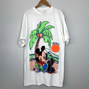Vintage 80s Mickey Mouse Maui Beach Tee Hawaii Theme Coverup T-shirt Sherry L - Picture 1 of 9