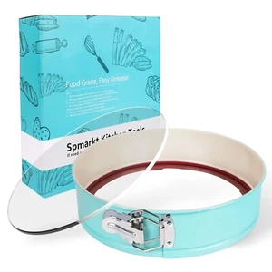 10-Inch Ceramic-Coated Cheesecake Springform Pan with Removable Glass Bottom,... - Picture 1 of 8