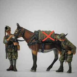 Unmontierter unbemalter 1:35 Resin Figur Modellbausatz zwei Italiener mit Maultieren Bausätze - Bild 1 von 2