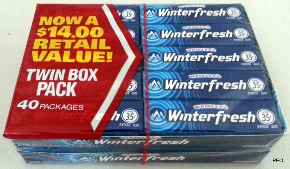 Wrigley's Winterfresh Gum 40 five Ct Packs Chewing Gum Bulk Candy Free Shipping - Image 1 of 1