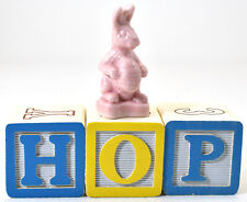 WADE RABBIT PINK EASTER DECOR MONTHS AND HOLIDAYS WOOD ALPHABET 