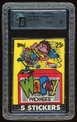 1990 Topps Wacky Packages Non-Sports Stickers Wax Pack GAI 9 - Image 1 of 3